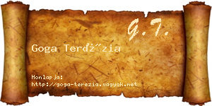 Goga Terézia névjegykártya